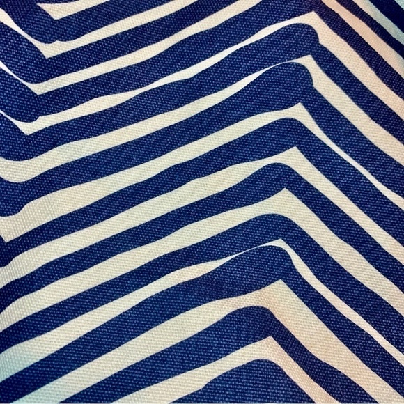 NWT Hat Attack Huge Tote Bag Buji Baja line Navy Blue White Striped Pattern New - Picture 5 of 16